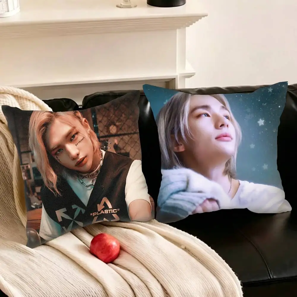 

H-HyunjinS D-Dancing Prince Various Sizes Square Pillowcase For Car Home Bedchamber Decor