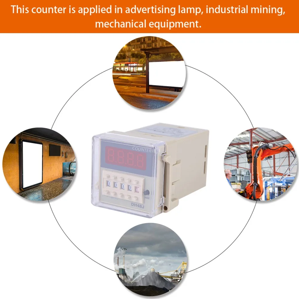 

DH48S-S Time Relay 110V AC 0.1s~99h Digital Display Time Relay Cycle Control with Base DH48S-S Time Relay Control Device