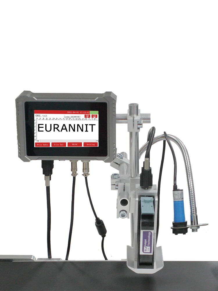 EURANNIT U3-Pro 12,7mm Industrieller Online-Tintenstrahldrucker Etikettendrucker für Nummern, Text, QR-Codes, Barcodes, Logos, Bilder, Verfallsdaten TIJ-Drucker