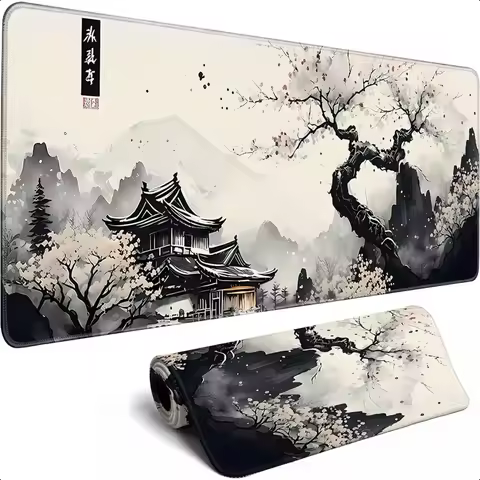 Japanese Desk Mat Cherry Blossom Large Mouse Pad Gaming Mousepad Extended XL Keyboard Mat Computer Laptop Mouse Desktop Mat 31.