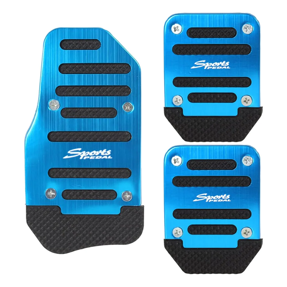 

AC34-3Pcs Fuel Gas Accelerator Pedal Brake Pedal Clutch Pad Cover Foot Pedals Non-Slip For MT Manual Transmission Car Blue
