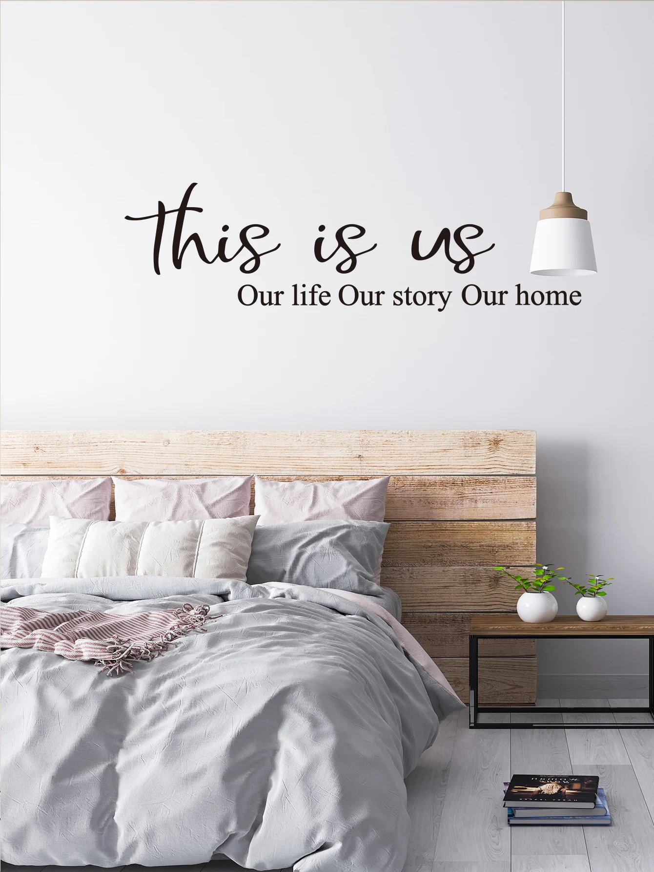 قطعة واحدة من الكلمات الجميلة - هذه حياتنا، قصتنا، ملصق حائط لمنزلينا، ملحقات تزيين المنزل لغرفة المعيشة وغرفة النوم
