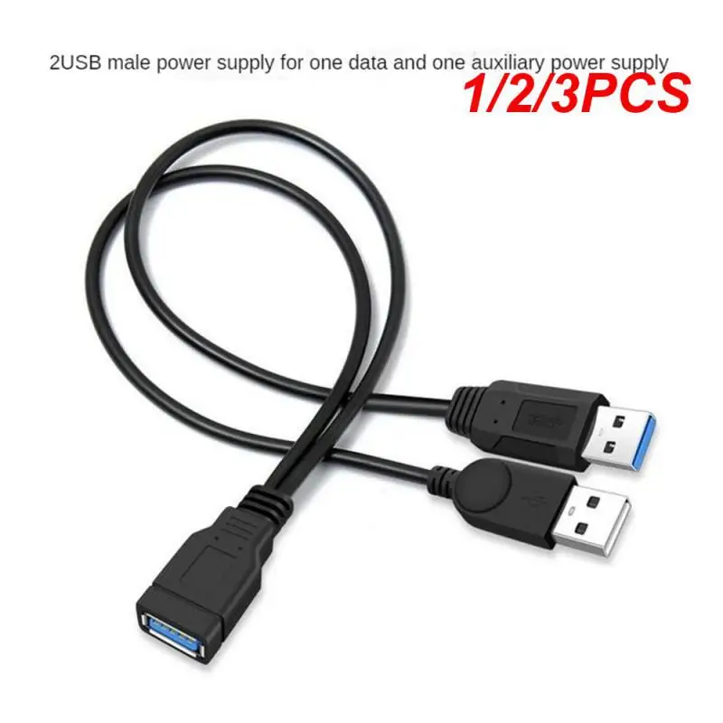 1/2/3PCS Y computer one point two data power cable Cable USB Double Splitter Cable Female to USB 2.0 Male Power Extension Cable