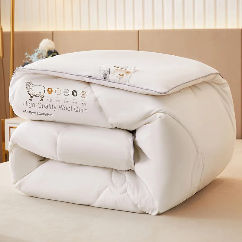 

New Zealand wool quilt, thick heating blanket, ultra-fine wool four season quilt core, household double and single bedding
