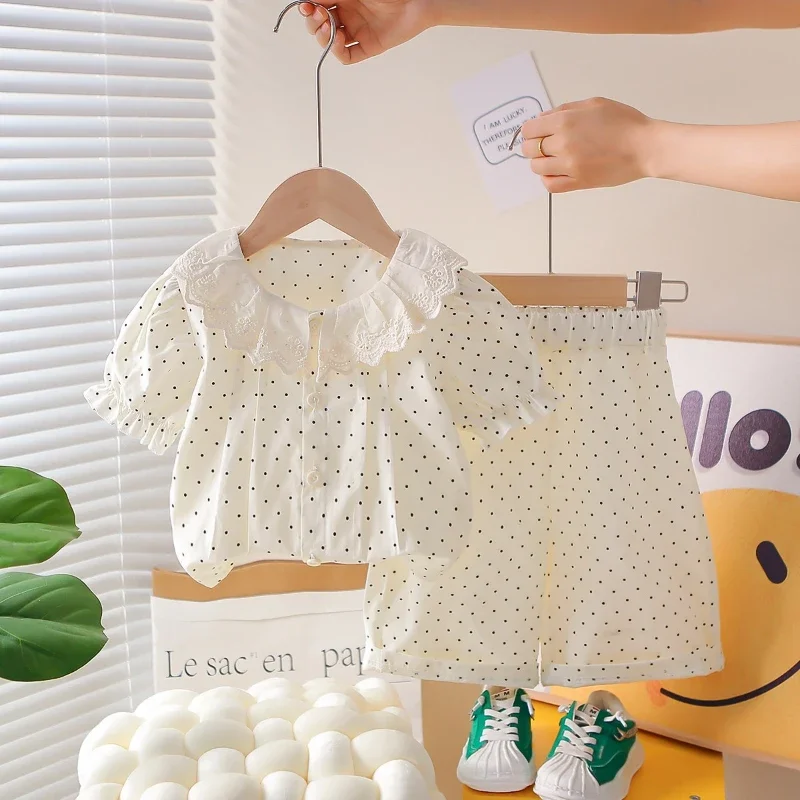

New Summer Baby Clothes Suit Children Short Sleeved Shirt Shorts 2Pcs/Sets Kids Girls Clothing Set Infant Fashion Casual Costume