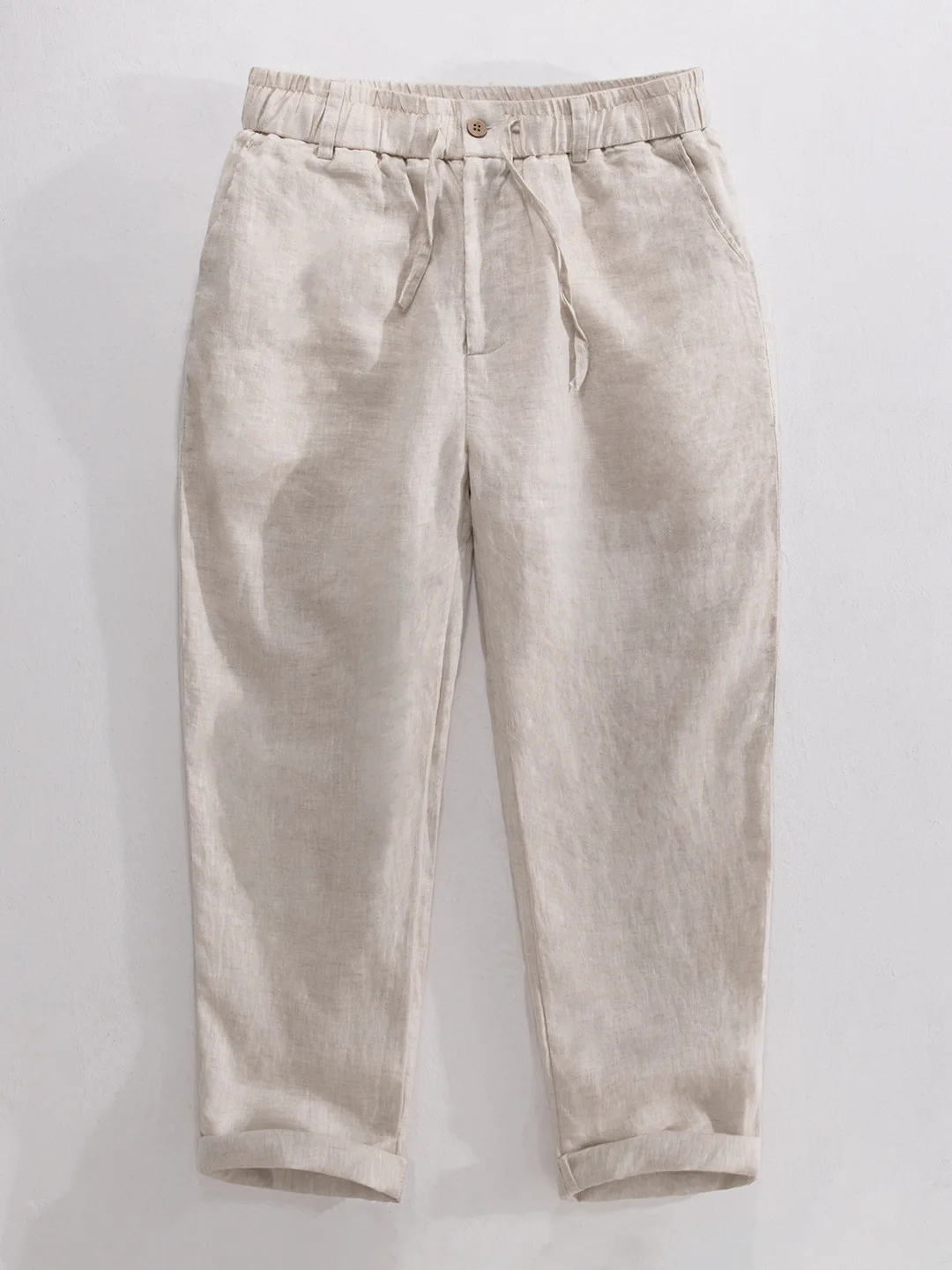 

Мужские льняные брюки прямого кроя: дышащие, комфортные, из чистого хлопка, новинка весеннего сезона, универсальные, премиум-класса