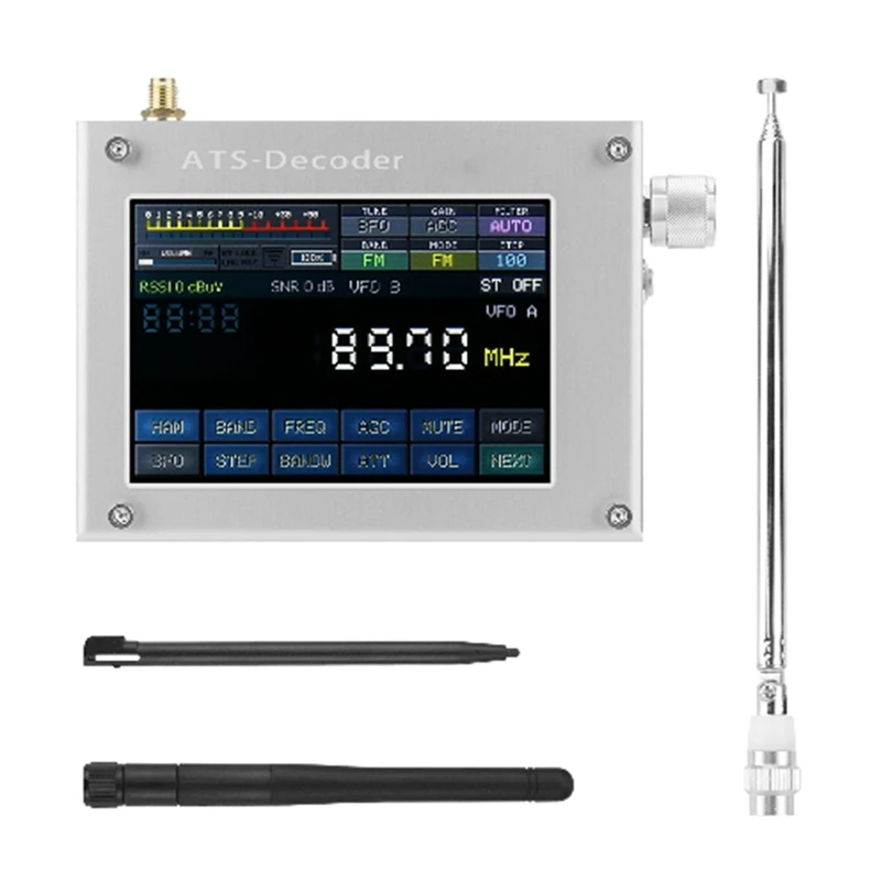 

A69F-For ATS-Decoder Mega SDR Radio AM FM SYNC SSB CW DIGI Receiver Upgraded Version Of ATS25 Max-Decoder 4Inch Color Screen