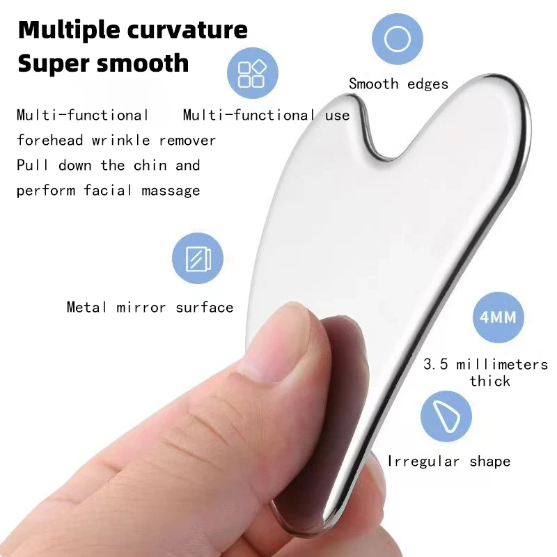 Edelstahl Gua Sha Schaber Massagegerät für Gesicht, Hals und Körper, Guasha Massage-Tool, Gesichtspflege, Guasha Board, Gesichtsmassagegerät