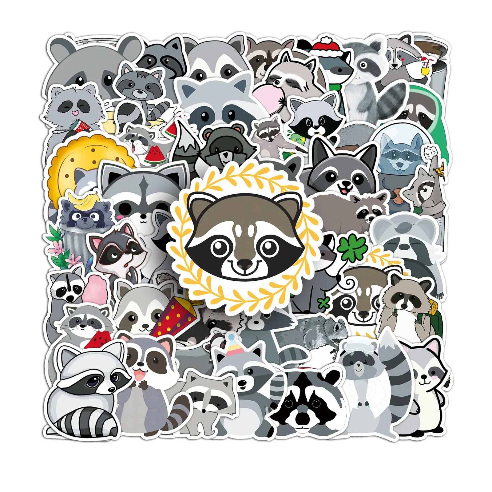 

50PCS Little Raccoon Cartoon Stickers Kawaii Animal Graffiti Decal DIY Luggage Phone Guitar Cup Scrapbook Waterproof Sticker
