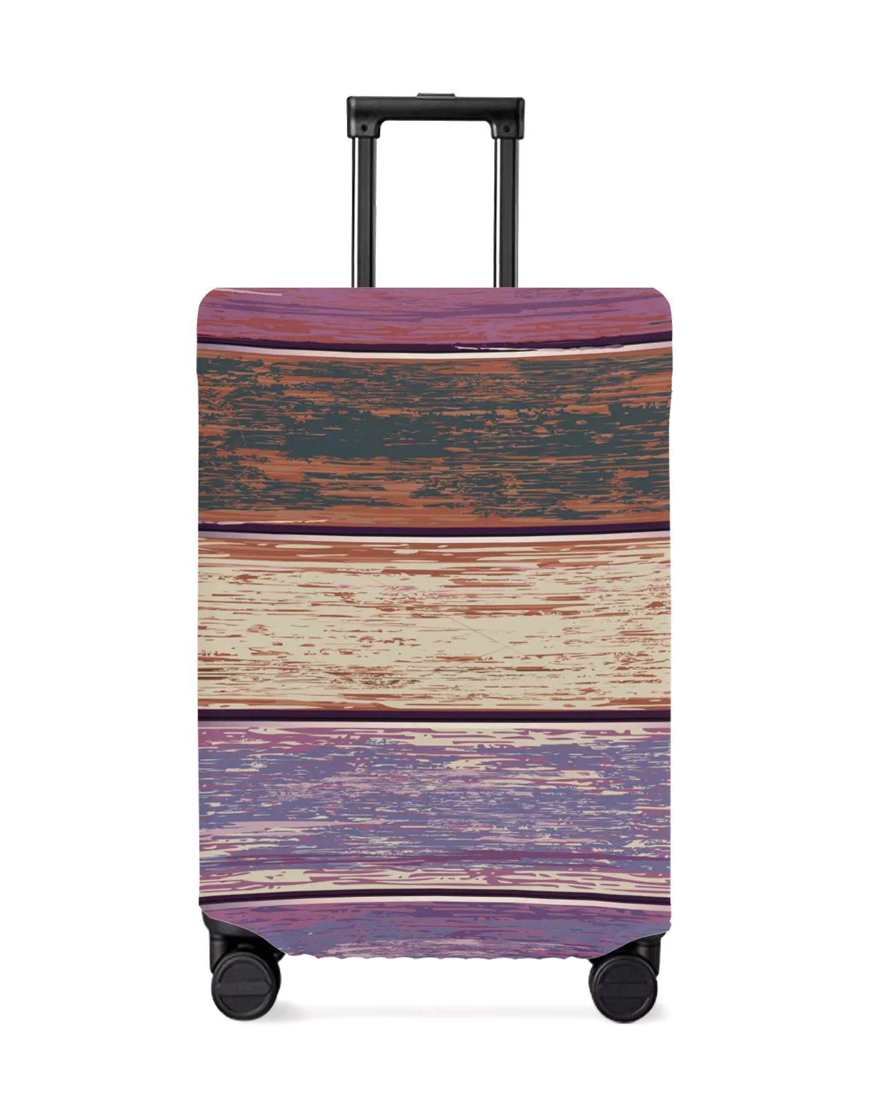 Retro Wood Grain Texture Purple Travel Luggage Protective Cover for Travel Accessories Suitcase Elastic Dust Case Protect Sleeve