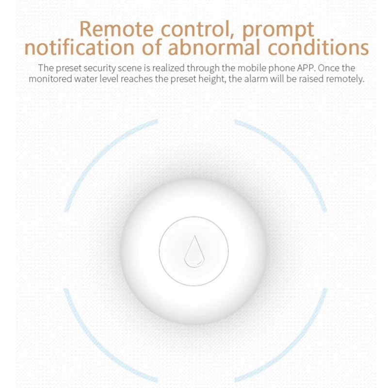 Rise-Tuya สมาร์ทระบบเตือนภัยระดับน้ำ ZigBee, เครื่องตรวจจับน้ำท่วมไร้สายในบ้านระยะไกลเหมาะสำหรับระบบสมาร์ทโฮม