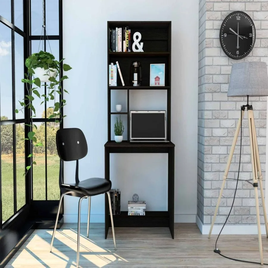 

Computer Desk Monroe Four Shelves Black gue Finish