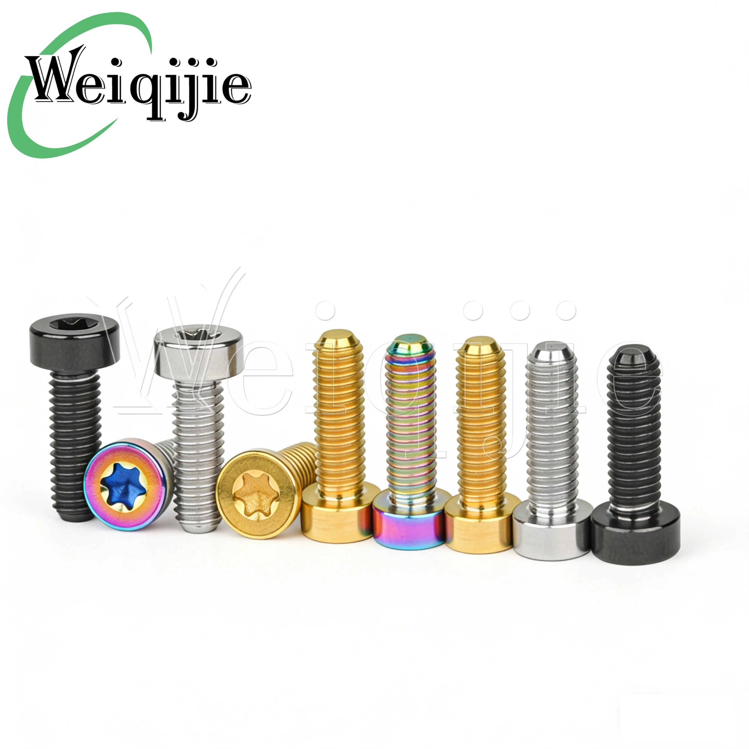 Weiqijie 6PCS Titanium Alloy M5x15 Thin Cylinder Head Hex Socket Screw Motorcycle and Bicycle Modification Screw