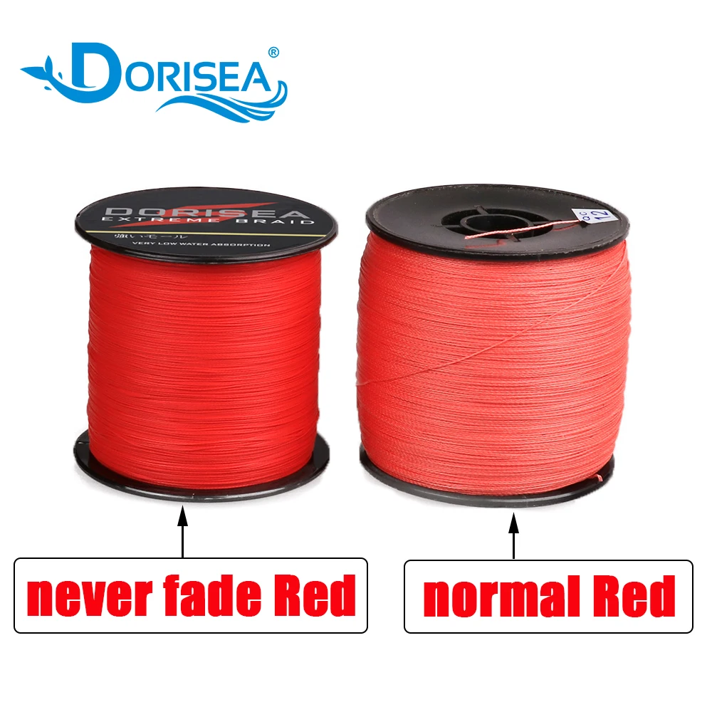 DORISEA NEVER FADE – Hilo trenzado 8 hebras PE negro rojo - imagen 4