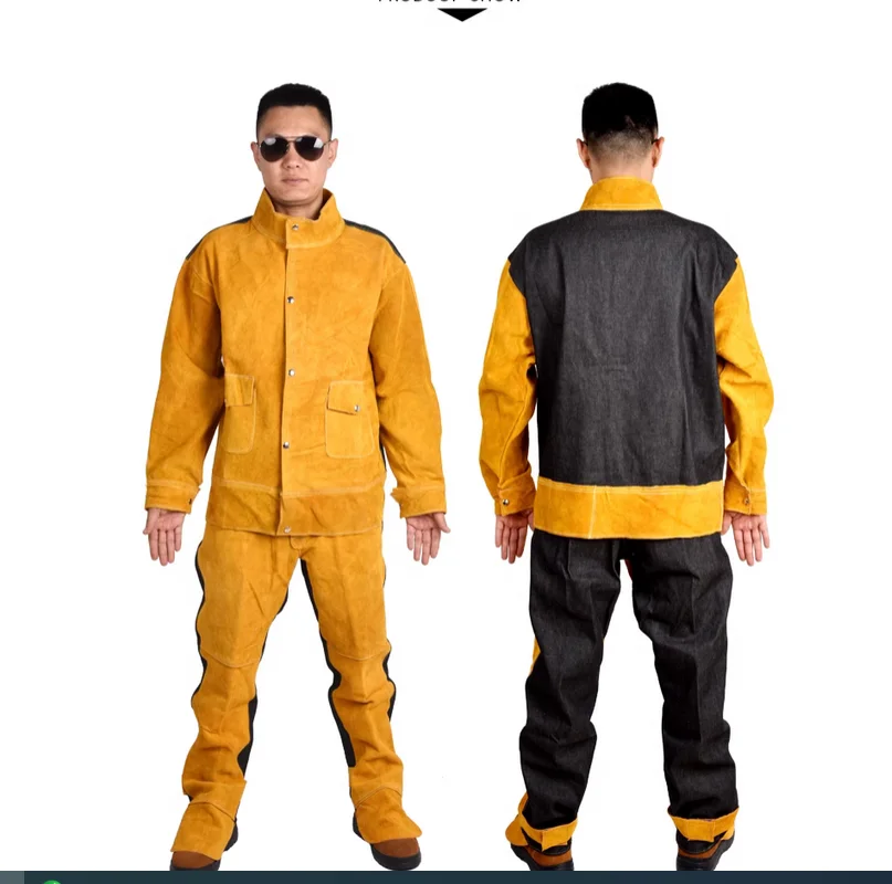 Genuine leather welding workwear for men\'s anti scalding and wear-resistant arc radiation clothing