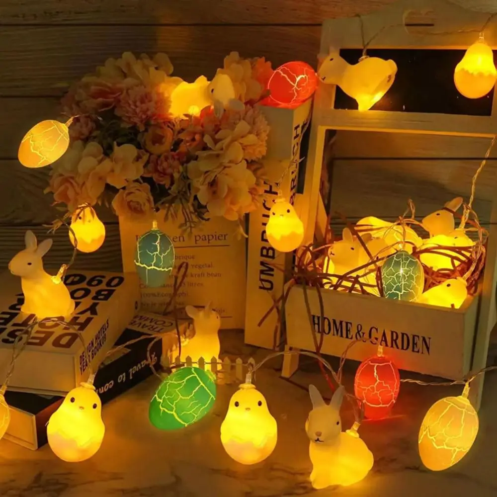 Warm White Easter String Lights LED Lighting Decorative String Lamp Cracked Egg LED Light Ornament Lamp Ambience Lighting
