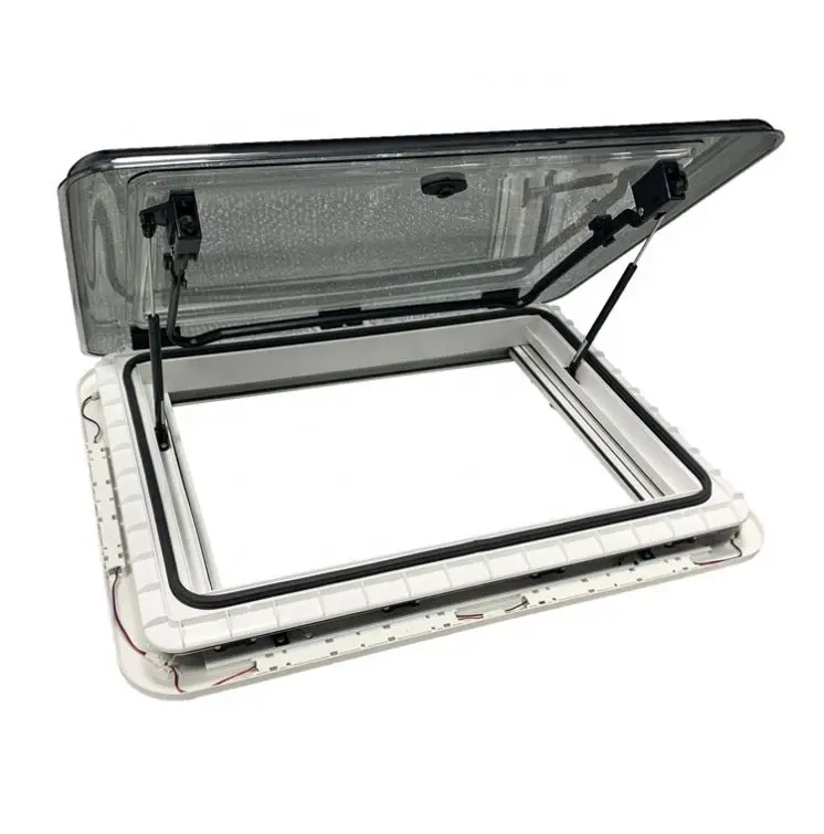 Hot Selling 12v Led Light Caravan Roof Hatch 400x400mm Skylight Skyview Roof Window For Rv