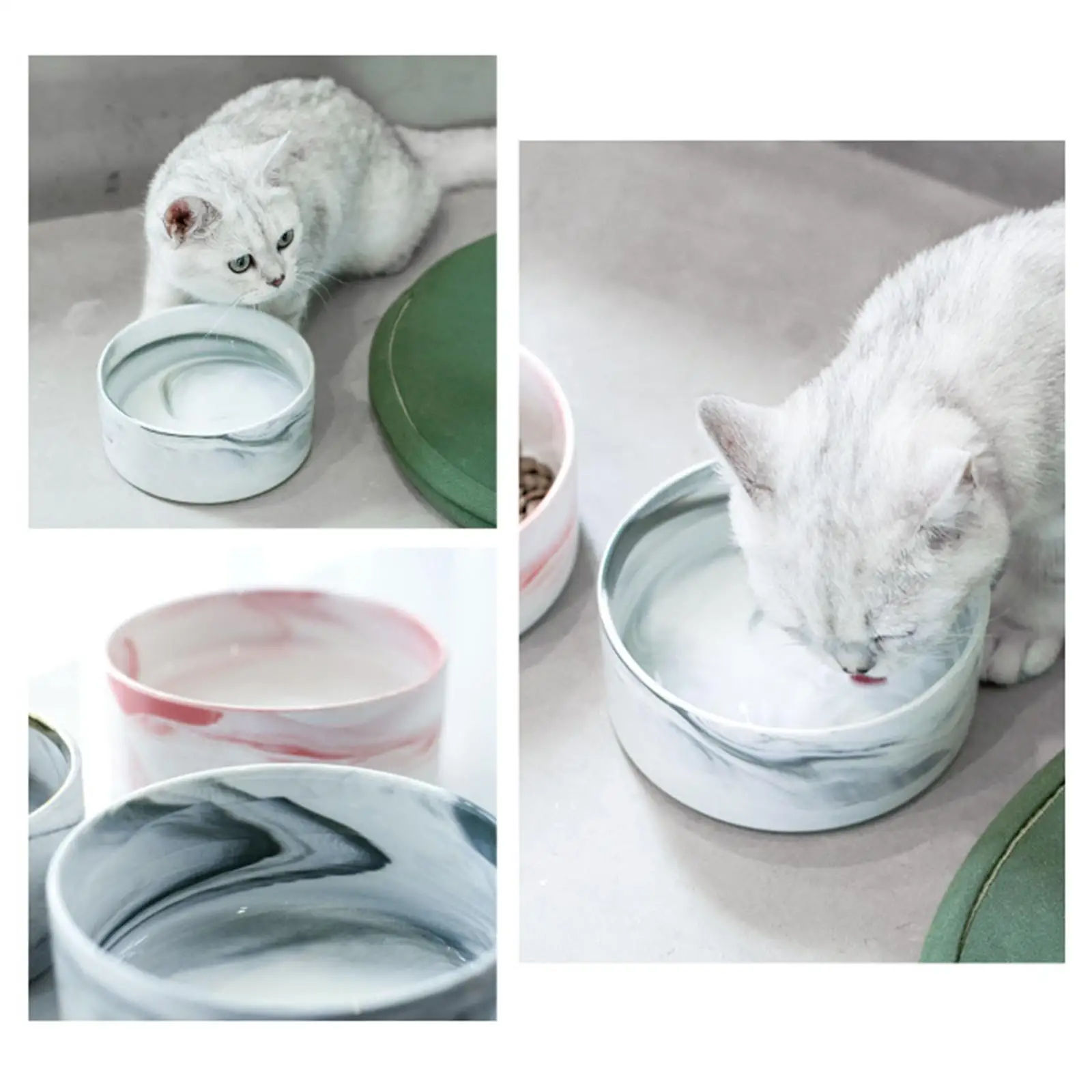 Ceramic Ceramic Cat Bowl Dog Bowl Food Water Bowls Feeding Elevated Feeder Puppy Bowls Pet Supplies Single Bowl / Double Bowl