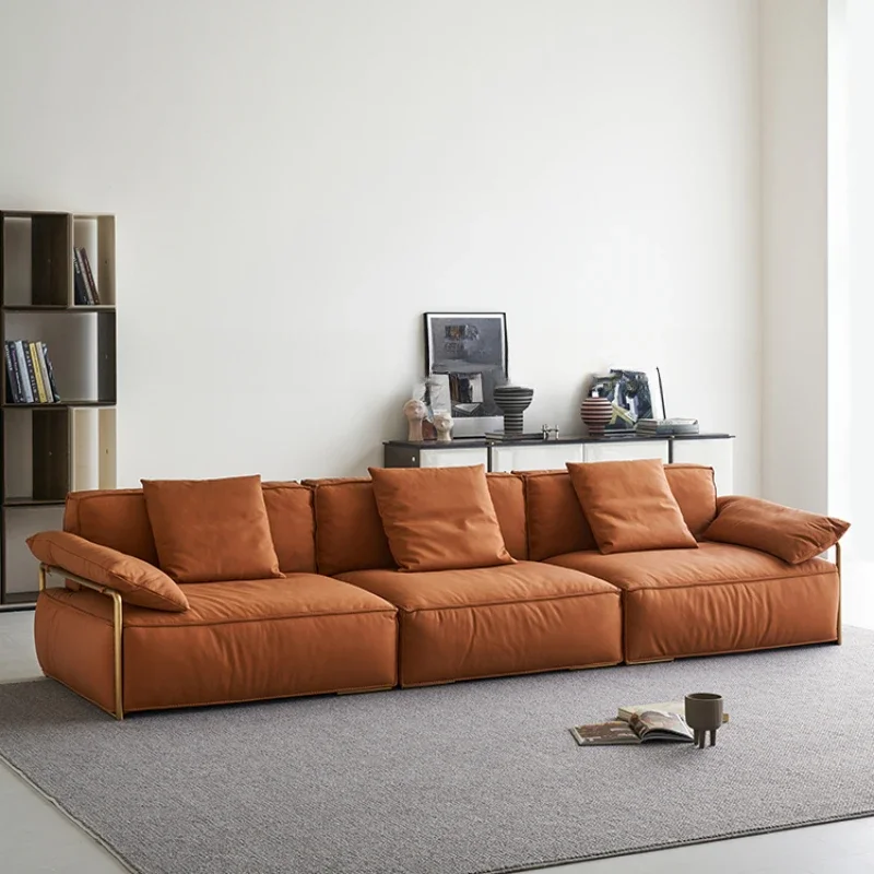 Sofa minimalism/contact leather/inline