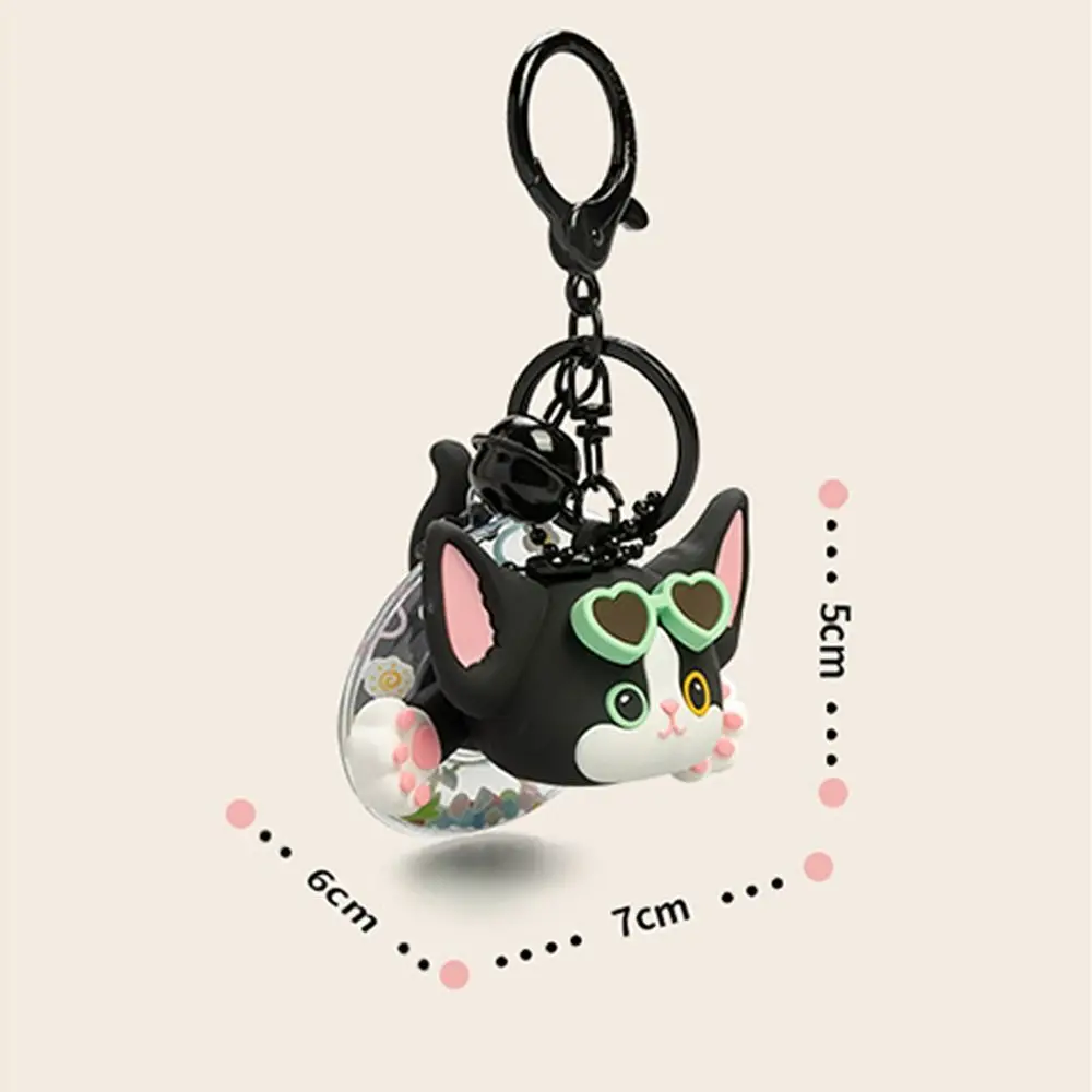 Anneau de natation créatif en PVC, pendentif chaton, dessin animé, affrontement, ornement, porte-clés beurre de chat, cadeaux de couple, porte-clés de voiture, accessoires de sac