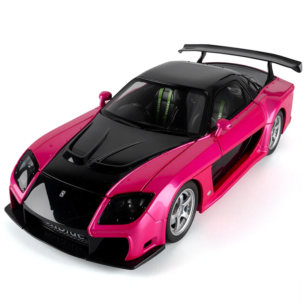Modelo de Auto Deportivo JDM RX7 RX-7 FD3S a Escala 1:24, Vehículo de Juguete de Metal Fundido a Presión, Modelo de Auto con Sonido y Luz, Juguete Coleccionable, Regalo