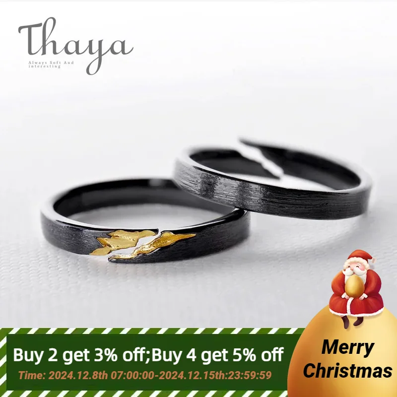 

Thaya 100% S925 Sterling Silver Ring Vintage Adjustable Ring For Women Handmade Rings For Christmas Party Fashion Fine Jewelry