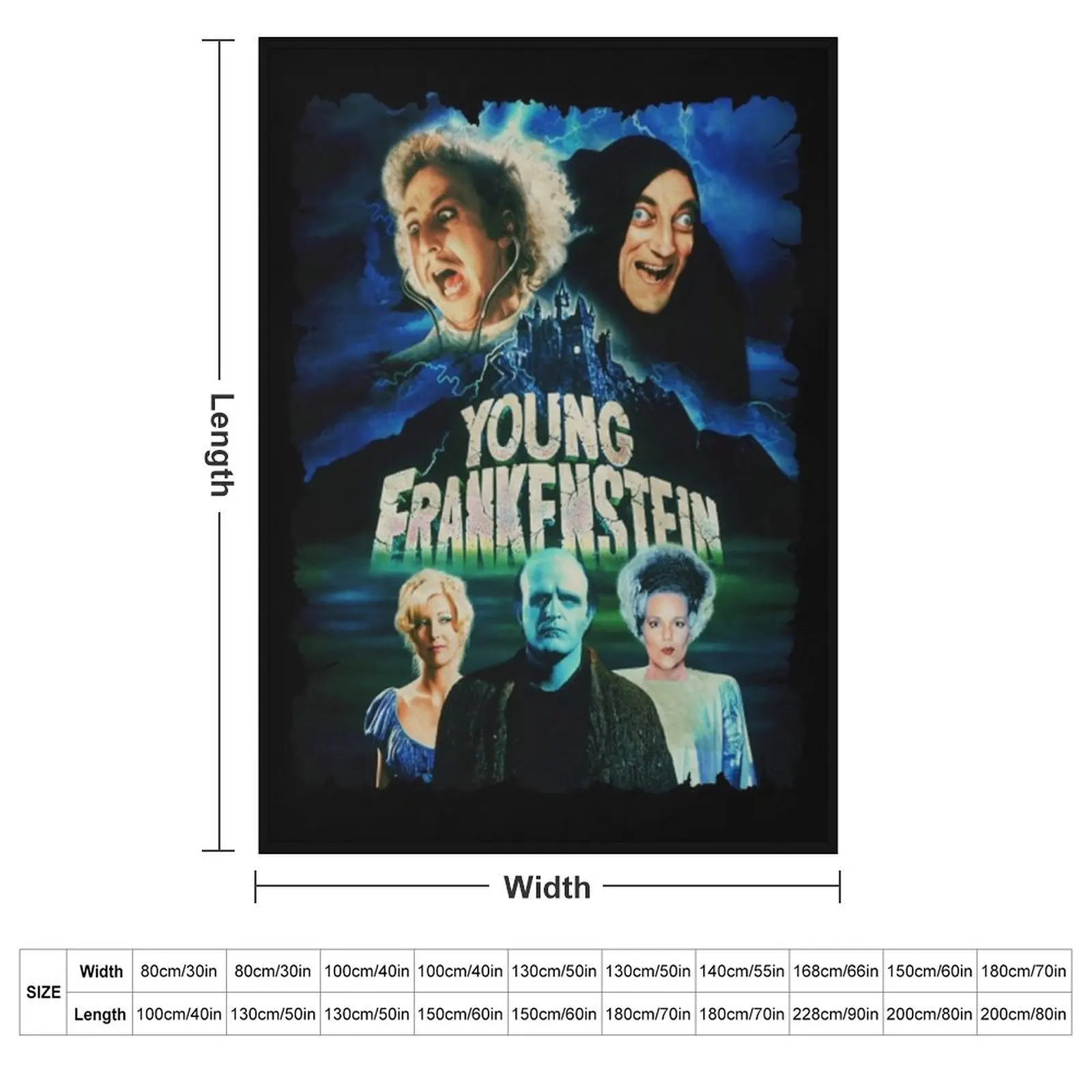 Young Frankenstein Vintage TShirt Throw Blanket couch cozy soft plush fuzzy picnic outdoor blanket