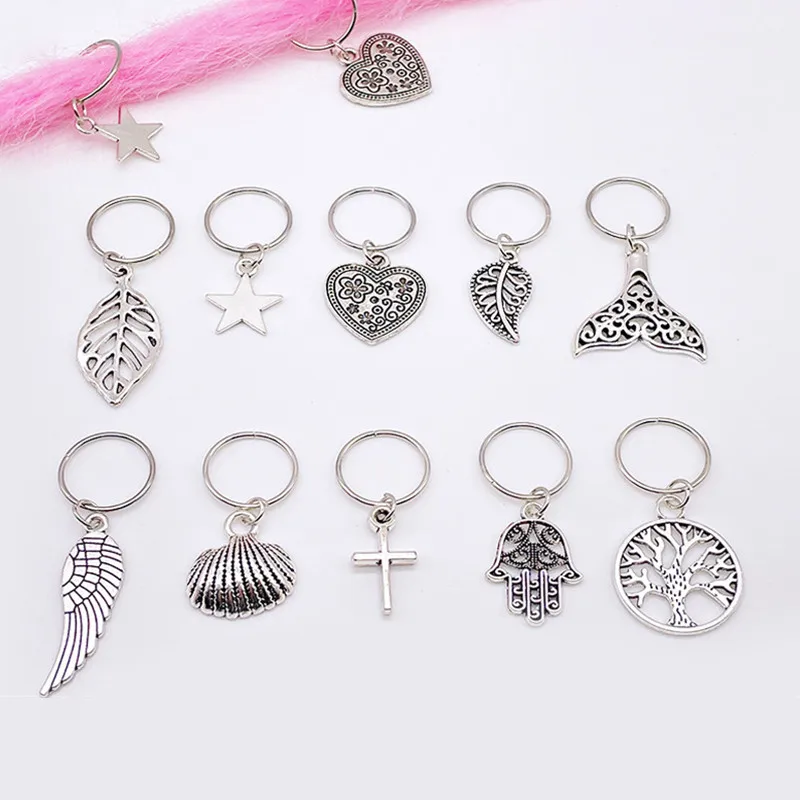 

Бусины для волос Кольца для кос Металлические бабочки Звезда Крест Крылья Листья для дредов Надежная посадка Модные ювелирные изделия в стиле хиппи Loc