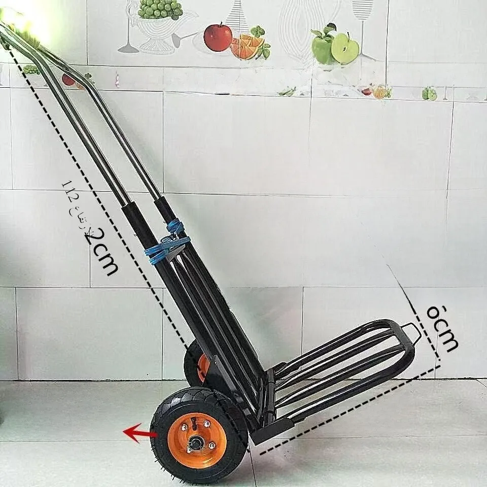 

Portable Folding Hand-Pulled op Cart with Rods Lightweight Trolley for Traveling And Outdoor Activities Pulling Tru
