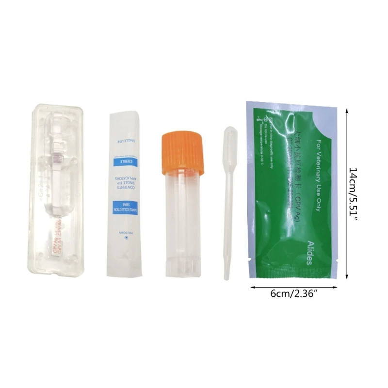 Test Kits for Dogs Cats Disposable Straw & Diluent Bottle for Urine Stool Collection Detection of CPV-CDV-FPV-TOXO-CCV