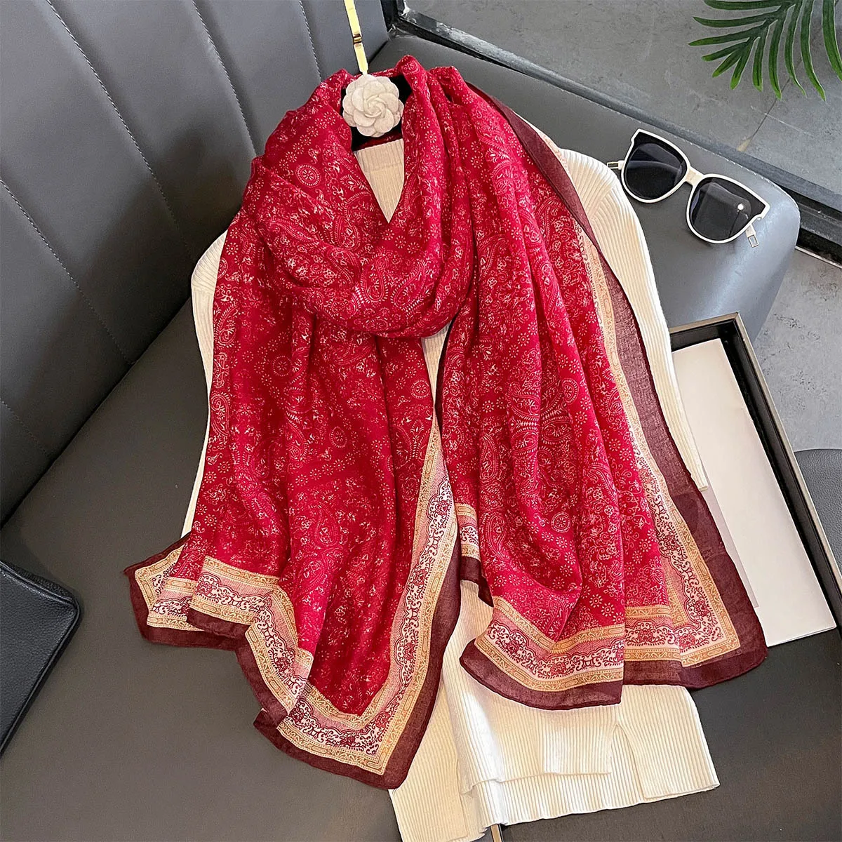 

Новый модный весенне-осенний шарф 85*180 см, популярные шарфы с принтом, солнцезащитные шали, платок, бандана, женский платок, пляжное полотенце