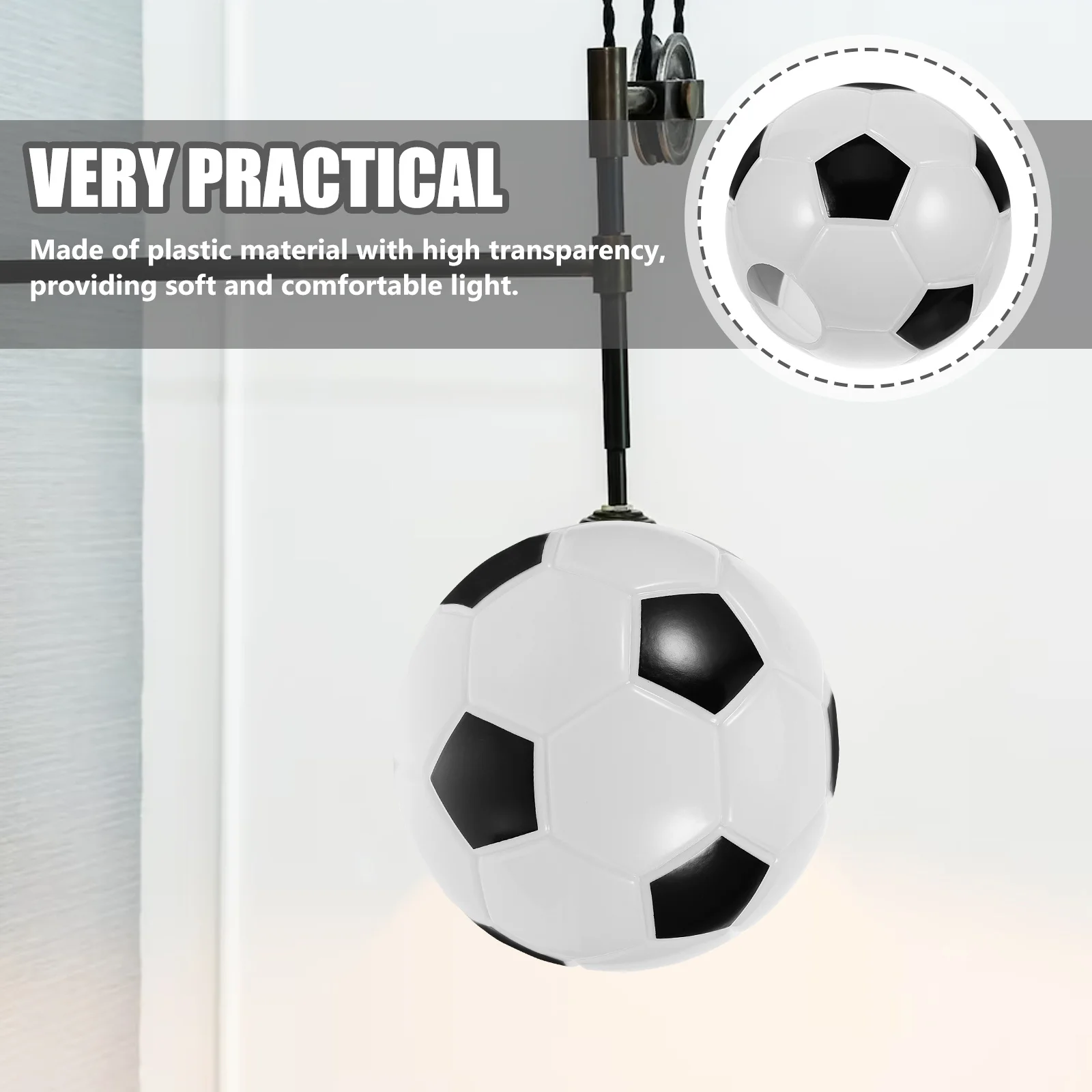 

Football Lamp Shade Creative Cartoon Design For Kids Room Light Covers Built-In Hook System Globe Lampshade Post Mount