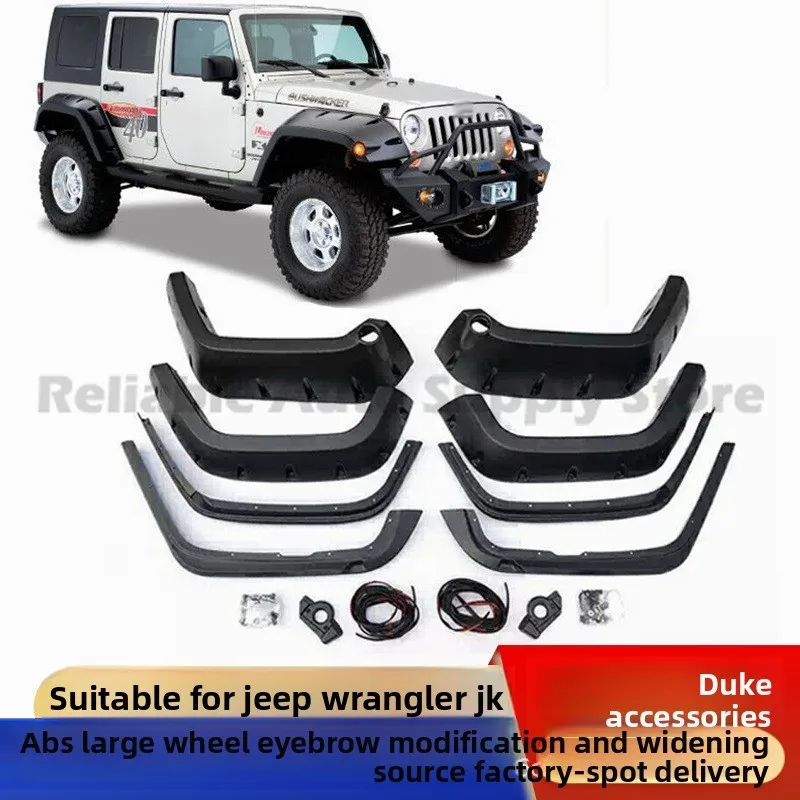 

For Jeep Wrangler JK 07-14 Fender Flares 4WD Wheel Arch Trim Car Styling Upgrade Durable Off-Road Look Premium Fitment