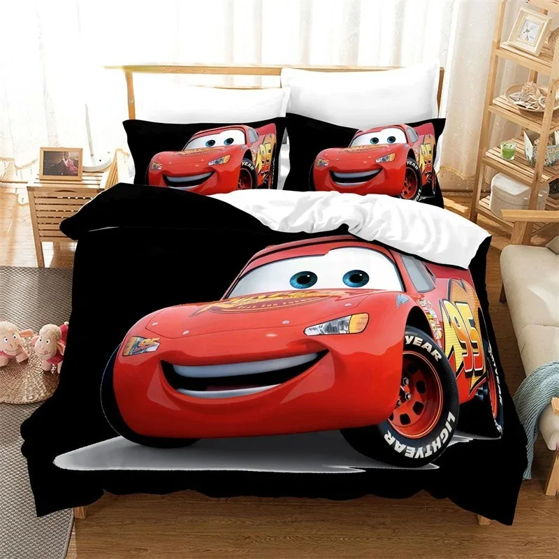 Cars Lightning McQueen Bedding Set Comforter Cover With Pillowcase Soft Duvet Cover Set For Children Boys Gift