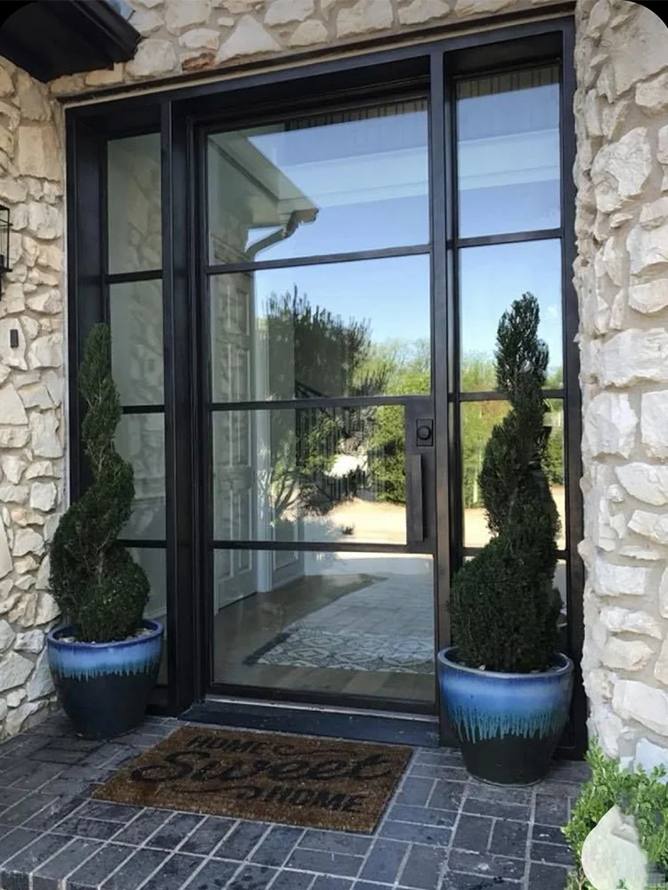 

Pivot Doors With Smart Lock Entrance Exterior Security Front Door Double Glazed Thermal Break Aluminum For Office Home Custom