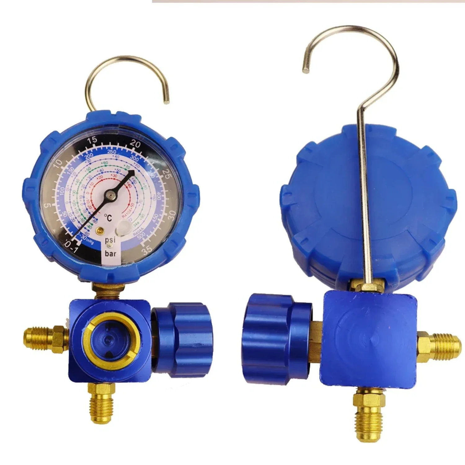 R410A R22 R134a R404A Air Condition Gauge Refrigerants Manifold Gauge Manometer Valve 800psi/500psi with Visual Mirror