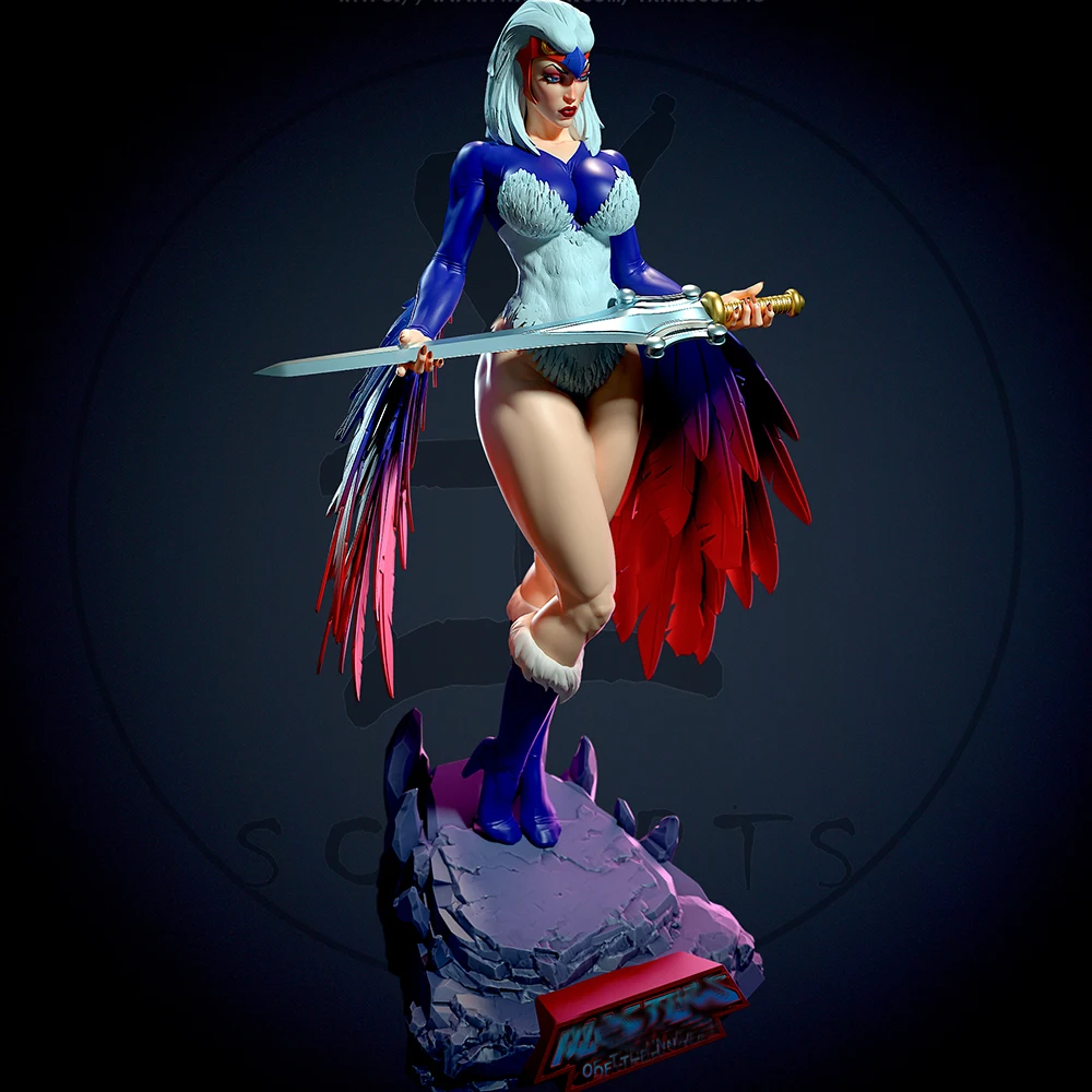 

1/24 3d Print Model Kit Sexy Wing Angel Sorceress NSFW Anime Figure Model Kit DIY Miniature Reduction Statue Unpainted Toys