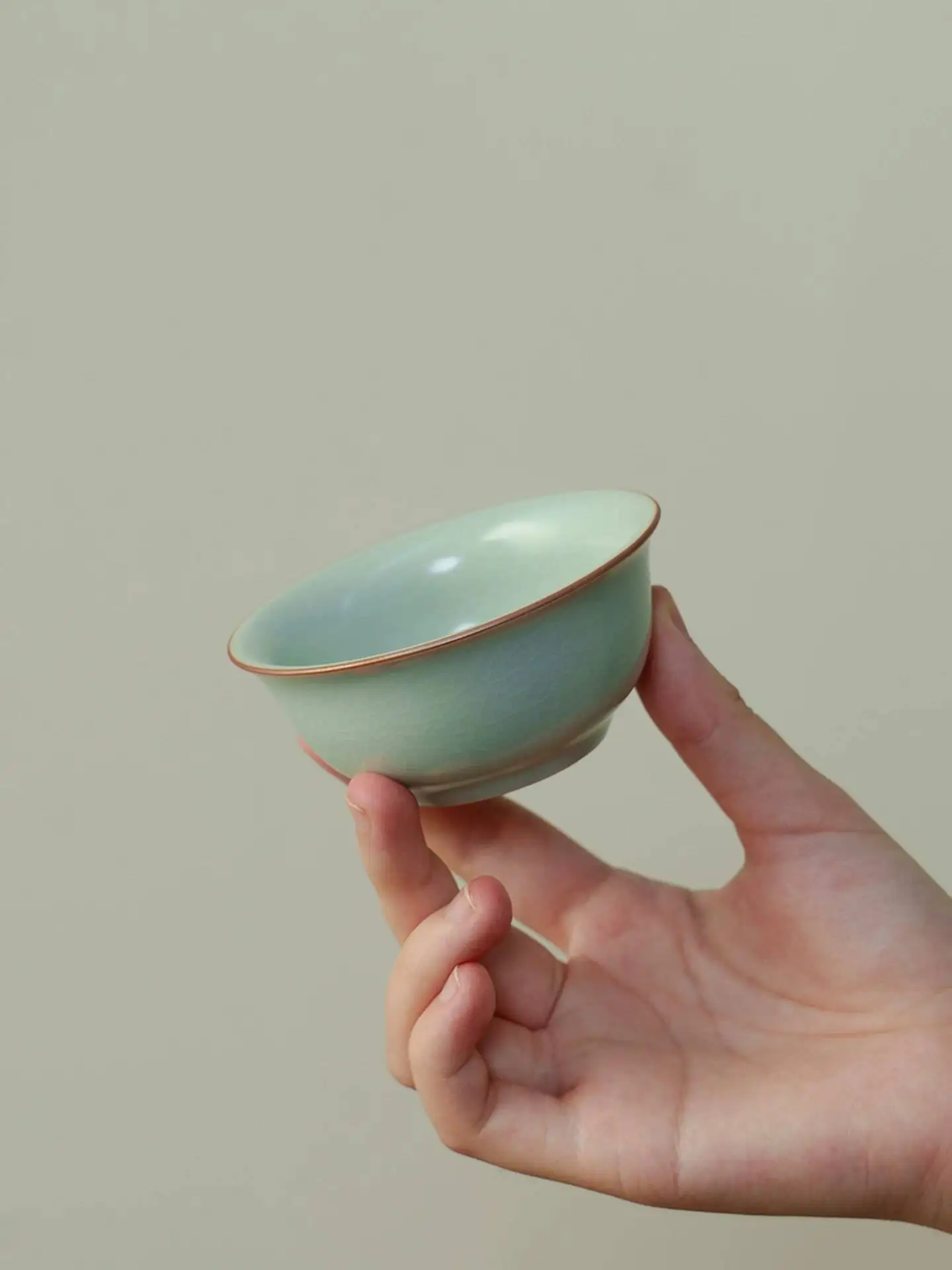 Chinese-Style Sky-Blue Ru Kiln Wide-Mouth Cup Home Use, With High-End Feel That Can Be Developed Over Time, Suitable Drinking