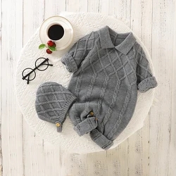 Autumn Baby Romper Knitted Newborn Girls Boys Jumpsuit Outfits Long Sleeve Infant Children Clothing 0-18M Onesies Solid Playsuit