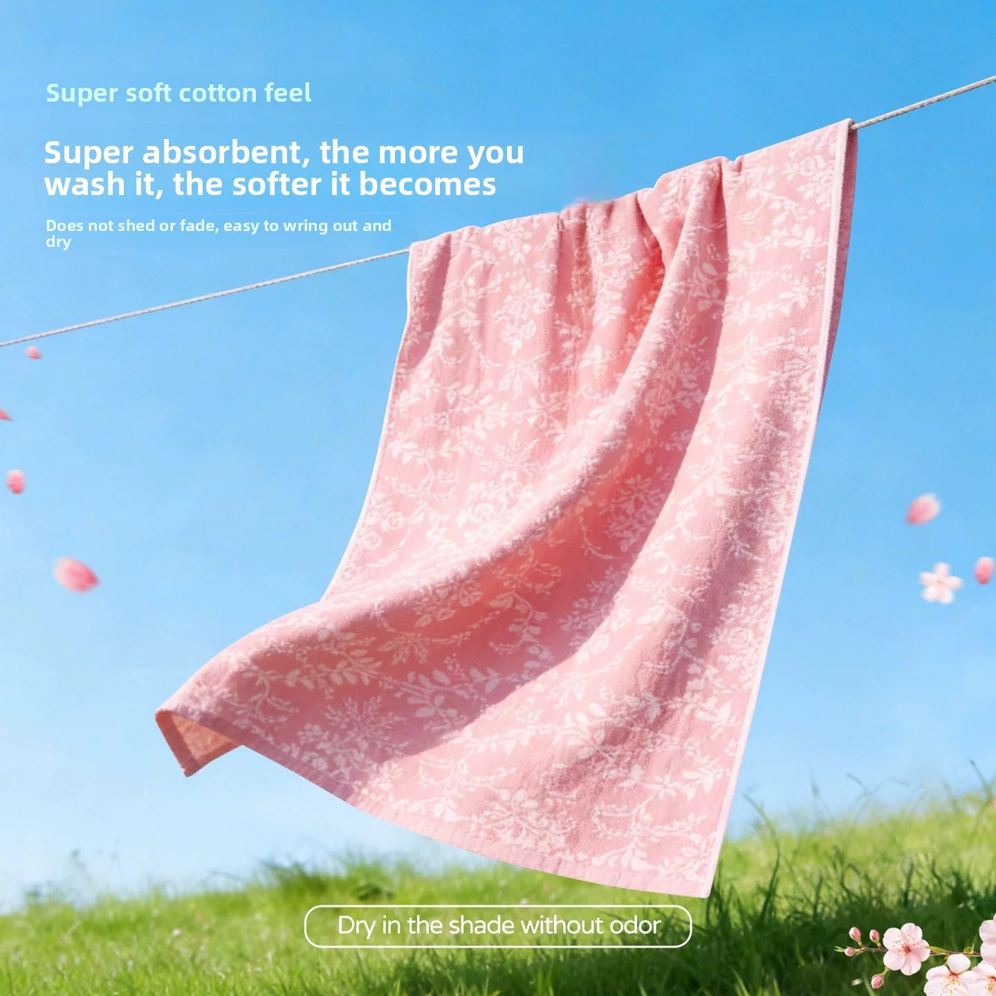 1 piece 70*140cm 100% pure cotton Japanese-style cherry blossom cotton gauze large bath towel, ultra-thin quick-dry absorbent adult beach towel, large swimming beach towel, portable travel towel