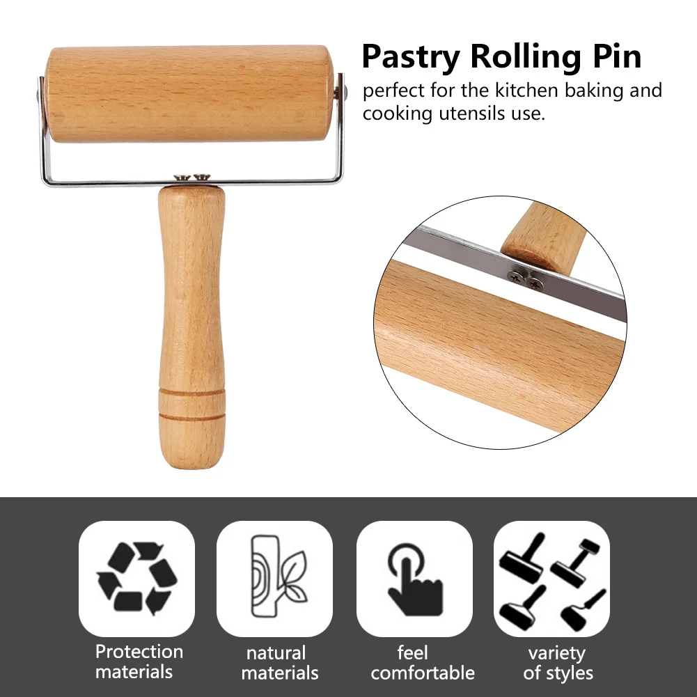 Pastry Rolling Pin Pie Rolling Roller Rolling Pin Pastry and Pizza Baker Roller Wooden Baking Kitchen Utensils Pizza Roller