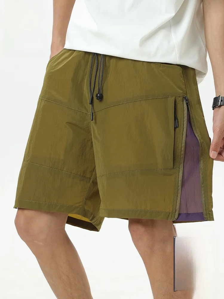 

PaulFrank Monkey Patchwork Color Blo Men's Workwear orts Summer Thin Qui Dry Sports Casual Five-Quarter Length Pants