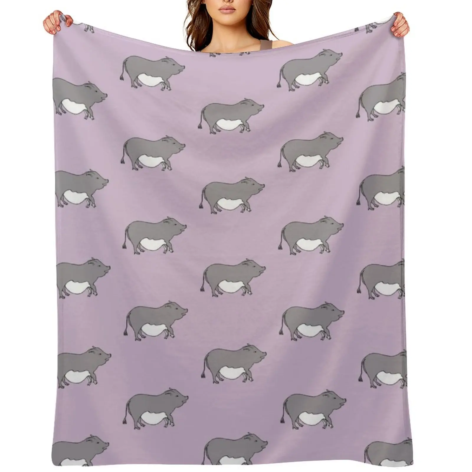 

Cute Potbelly Pig Throw Blanket wednesday Decorative Sofas Blankets For Sofas manga Blankets
