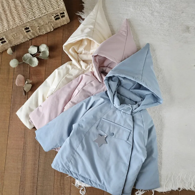 

Winter Girls' Windbreaker Jacket 2025 Children's Medium Long Down Coat Baby Boys Autumn Hooded Top Kids Casual Clothes
