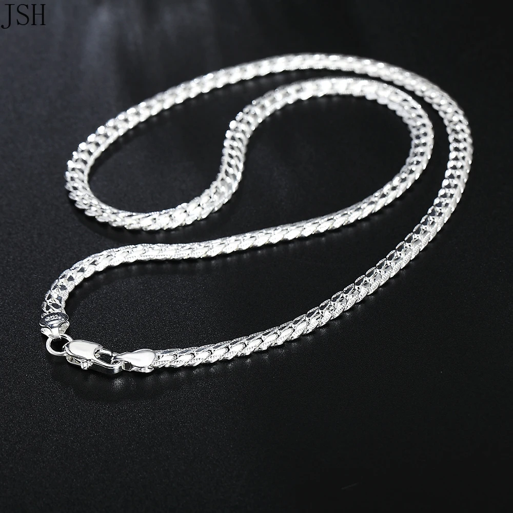 925 sterling silver Wedding 18K gold color Necklace jewelry 6mm 20-60CM Beautiful fashion Elegant For Men women Bohemian