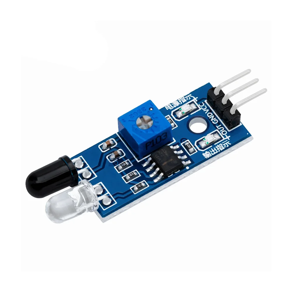 IR Obstacle Avoidance Sensor Module for Line Following For Robotics Projects Adjustable 2cm 30cm Detection Range 3.3V 5V