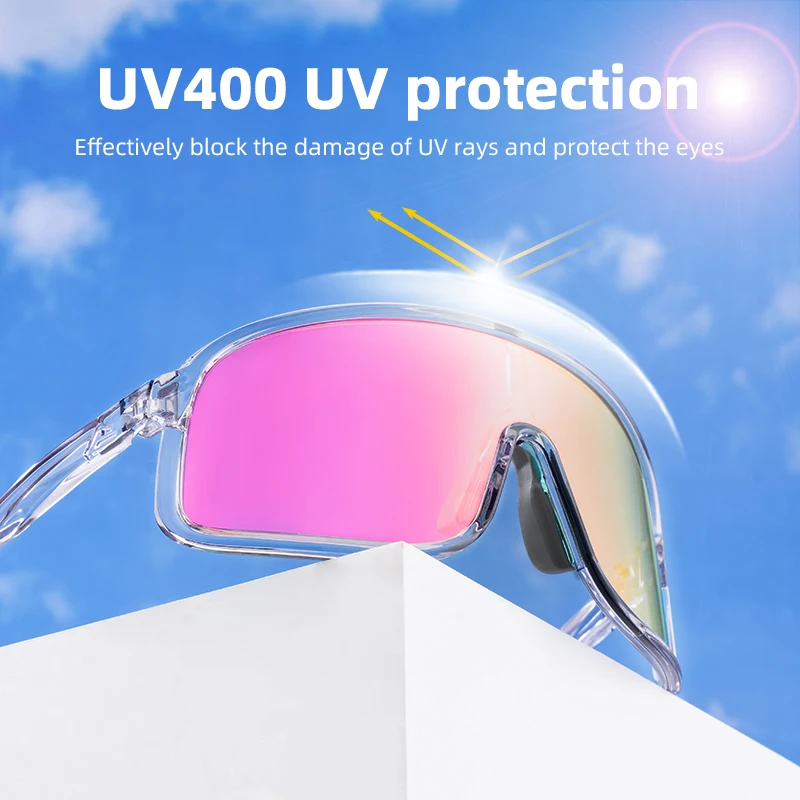 ROCKBROS Cycling Glasses Lightweight Polarized Photochromic Glasses UV400 Sun Protection HD View Large Frame MTB Bicycle Glasses