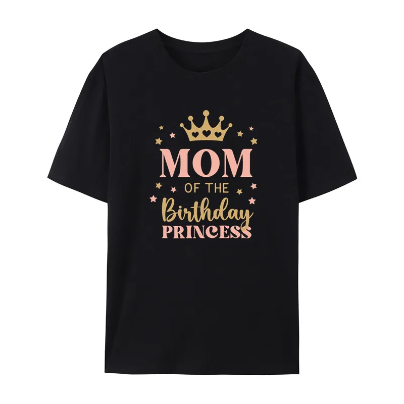 Cute Birthday Princess Dad Mom Family Matching Outfits Father Mother Kids Birthday Party T-shirt Costumes