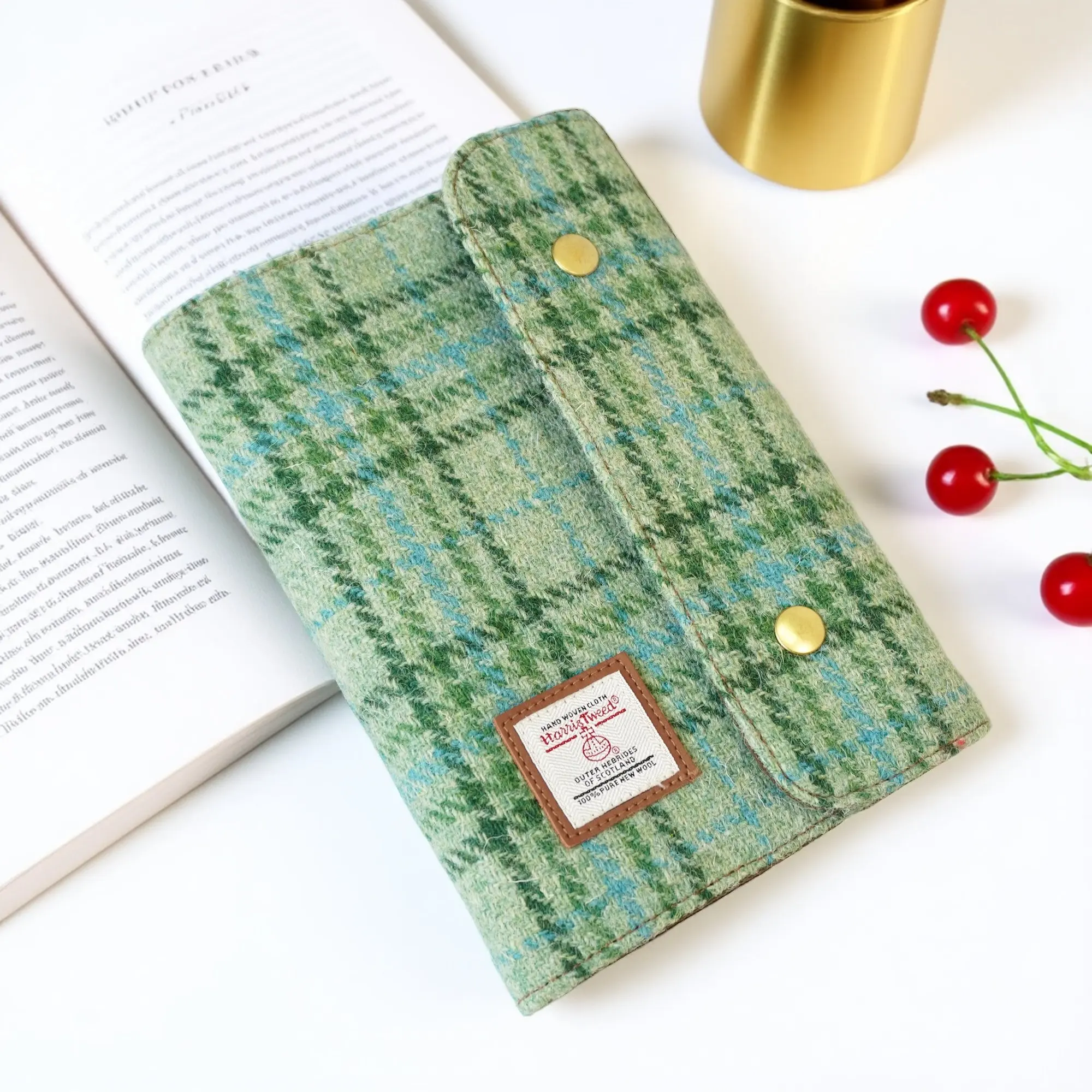 Harris Tweed A6 Snap Button Loose-leaf Journal, Stylish Diary Notebook, Detachable Portable Diary Good Looks