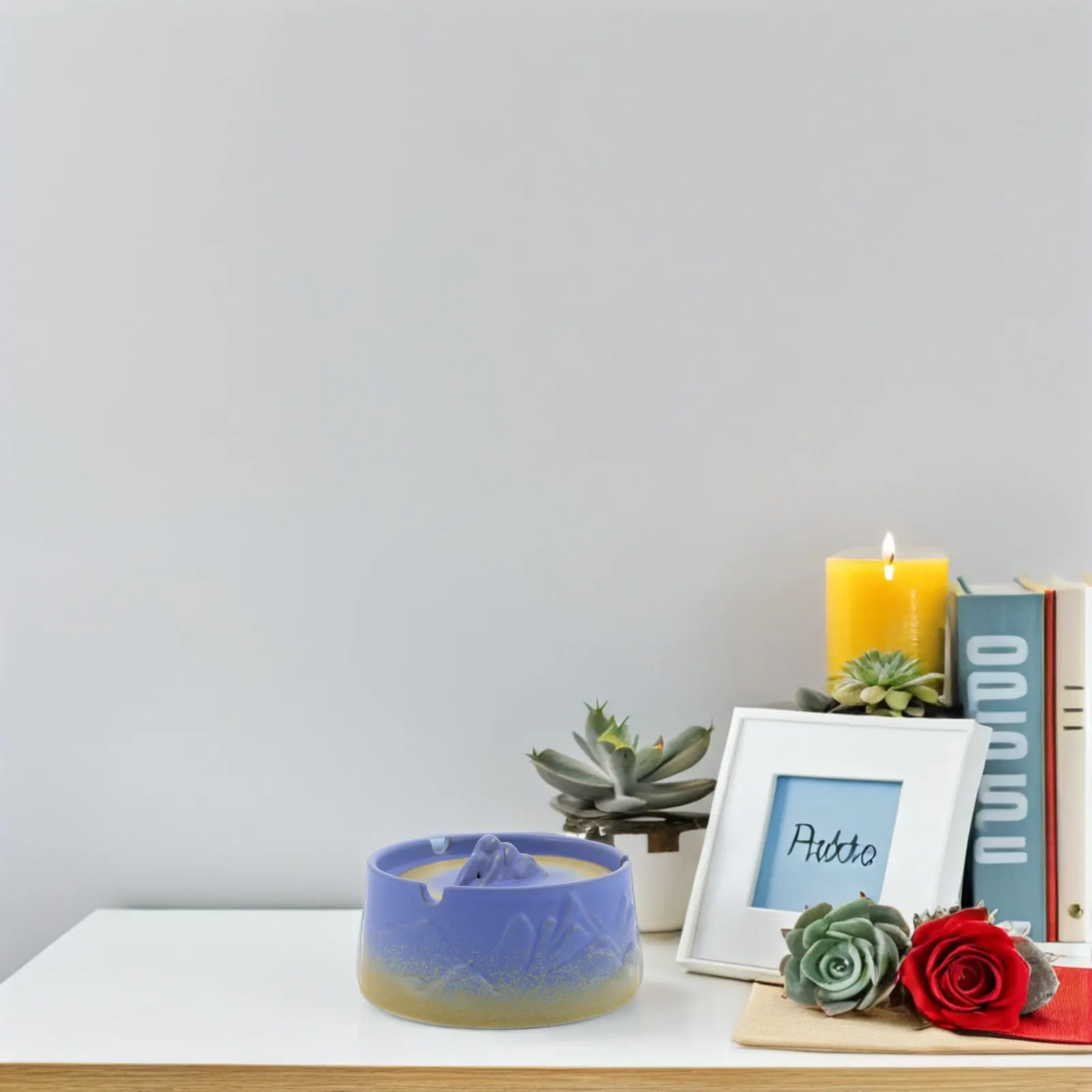 Ashtray for Travel Home Desktop Ornament Bowls Smoking Outdoor Use Garden Ceramic Holder